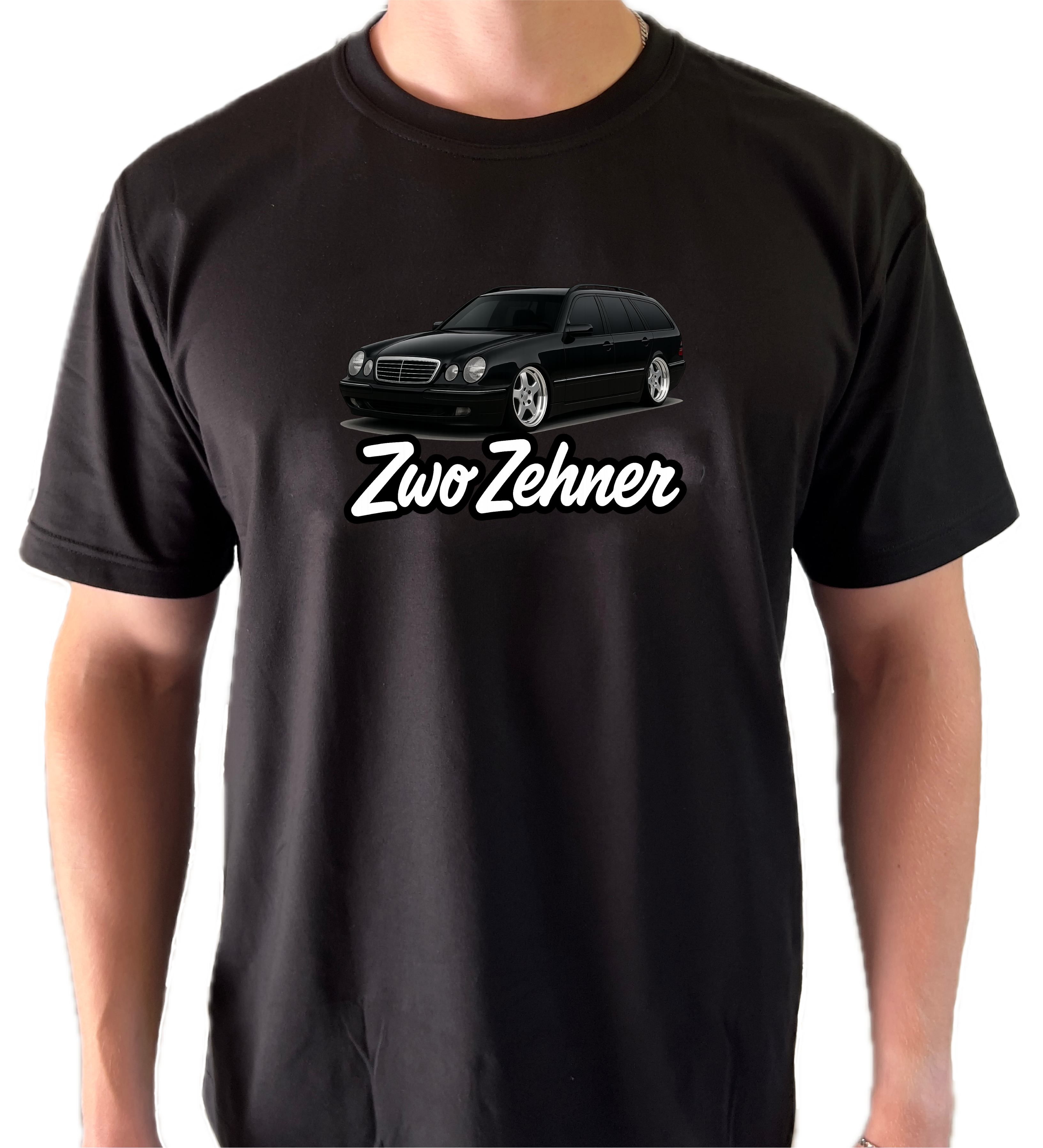 Mercedes S210 T-Shirt "Zwo Zehner" Schwarz W210Aesthetics